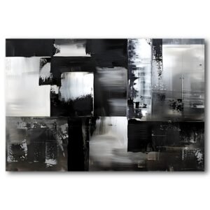 tableau fragments en noir et blanc