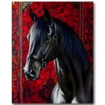 Tableau Le Cheval Noir Majestueux