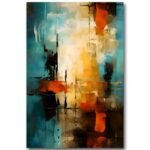 Tableau Fusion Turquoise et Orange