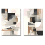Set de 2 Tableaux Géométrie Douce
